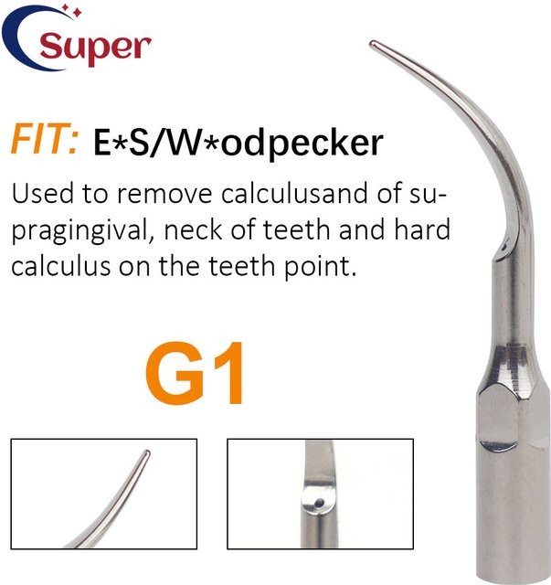 5er-Pack Dental Scaler Tipps für EMS Specht Dental Ultraschall-Scaler in Silber - Bild 1