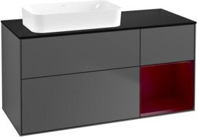 V&B Waschtischunterschrank Finion mit Wandbeleuchtung, Anthrazit matt, B/T: 120 x 60 cm - Bild 1