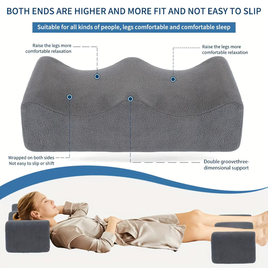 LIUSHADUOLA Beinkissen aus Memory Foam als Keilkissen zum Schlafen im Bett oder auf dem Sofa, erhältlich in Braun und Grau - Bild 4