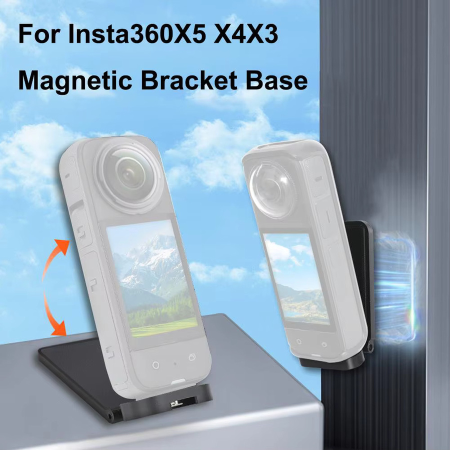 Magnetische Halterung und Desktop-Ständer für Insta360 X5 X4 X3 Action Kameras mit 1/4 Zoll Schraube in Schwarz - Bild 6