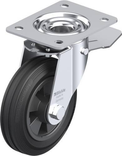 Blickle LE-VPP 150R-ST Lenkrolle mit Feststeller in Silber und Schwarz, Rad-Durchmesser: 15 cm, Tragfähigkeit: 135 kg - Bild 1