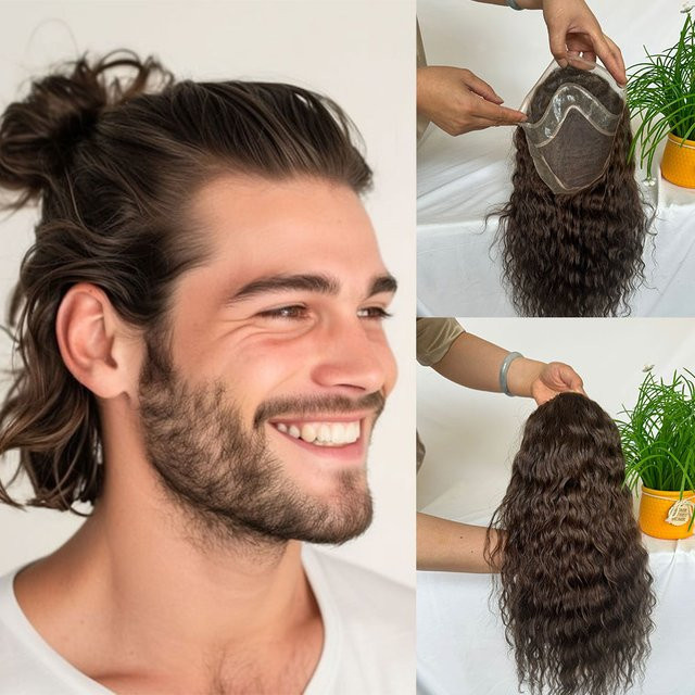 eseewigs Haarsystem für Herren, natürlich gewellt, 8 x 10 Zoll - Bild 1