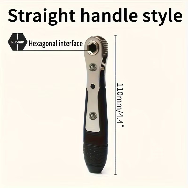 Powerhigh 34-teiliges Mini-Ratschenschlüssel-Set in Silber mit Doppelkopf und geradem oder gebogenem Griff für enge Räume - Bild 2