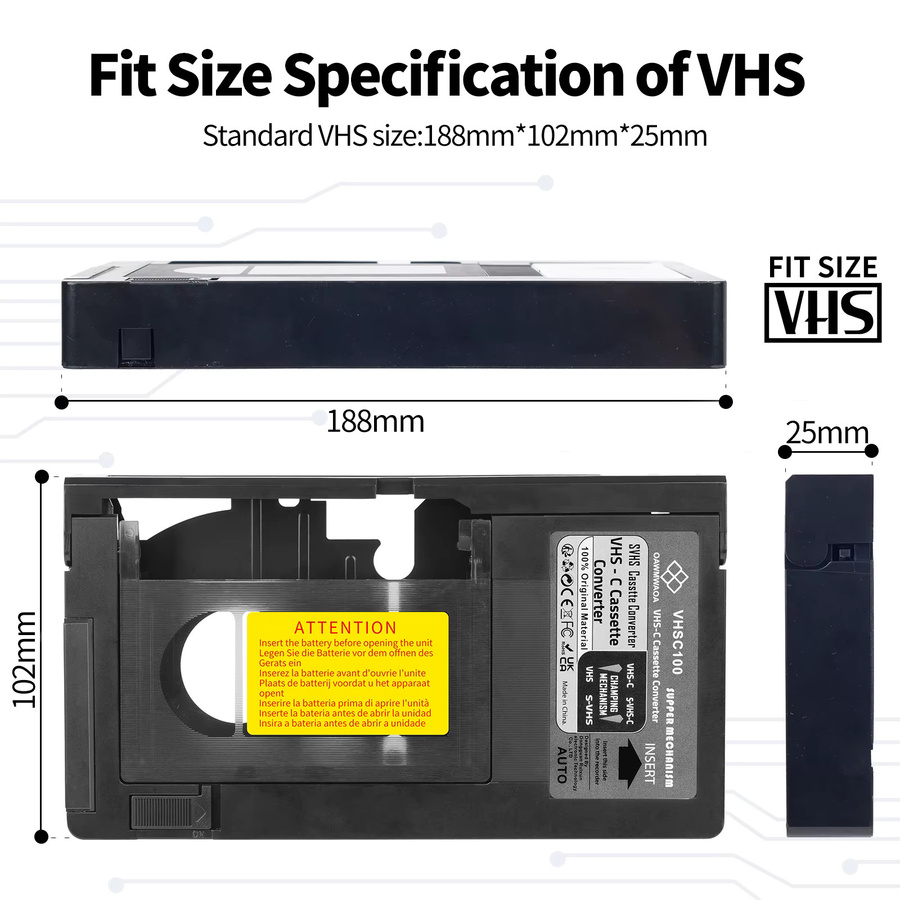 Motorisierter VHS-C zu SVHS Camcorder Adapter von RCA in Schwarz - Bild 3