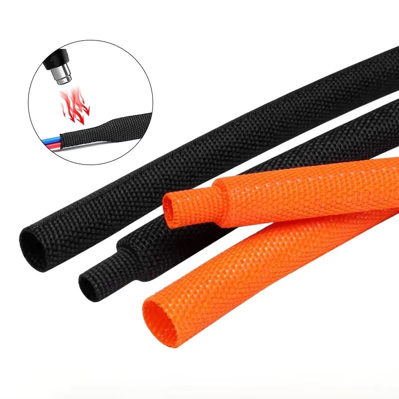 Geflochtene Kabelhülse aus PET als flammhemmender Schrumpfschlauch zur Kabelisolierung und Organisation, Durchmesser: 4 bis 30 mm, Farben: Orange oder Schwarz - Bild 7
