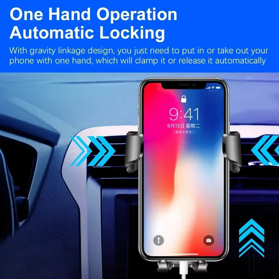 Universal 360 Grad rotierbare Smartphone Halterung für das Auto in Schwarz für iPhone und Xiaomi - Bild 2