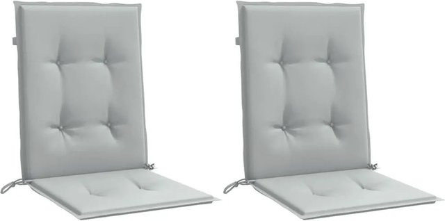 vidaXL Niedriglehner-Auflagen 2er-Set Melange Hellgrau aus Polyester, B/T/H: 100 x 50 x 4 cm - Bild 1