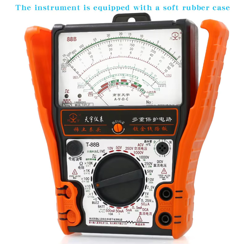 NJTY Analoges Multimeter in Orange mit hochpräzisem Summer und Überlastschutz - Bild 4