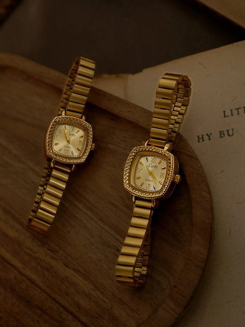 LSVTR Armbanduhr Quarz, Gold, Edelstahl, Rechteckig, Damen - Bild 1