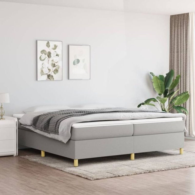 vidaxl Boxspringbett aus Stoff in Grau B/T: 200 x 200 cm - Bild 1