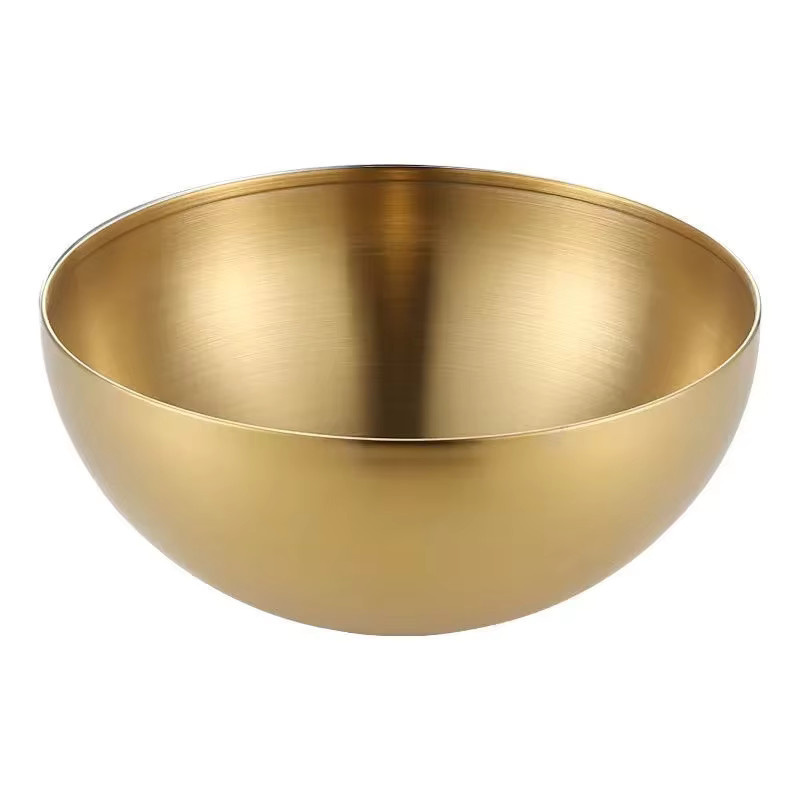 JUSTINLAU Salatschüsseln aus Edelstahl in Silber und Gold, Set für Suppe, Reis oder Nudeln, Durchmesser: 15 cm, 20 cm und 25 cm - Bild 4