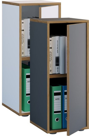 VCM Holz Büroschrank Salia mit Drehtür und höhenverstellbaren Fachböden, Breite: 30 cm, Höhe: 74 cm, Tiefe: 33 cm