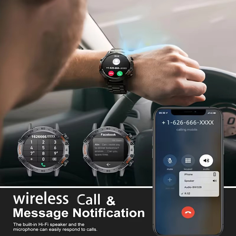 LIGE Smartwatch mit AMOLED Bildschirm, Bluetooth Anruffunktion und wasserdichtem Sportarmband in Schwarz für iOS und Android - Bild 5