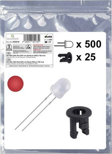 Quadrios 25O218 LED-Sortiment Rot Rund 5mm 700 mcd 20mA 2.0V - Bild 1