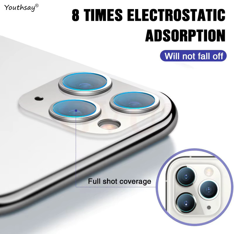 Youthsay Displayschutzfolie aus gehärtetem Glas und Objektivschutzfolie für iPhone 16 Pro Max, 15, 14, 13, 12, 11 Pro Max, transparent - Bild 4