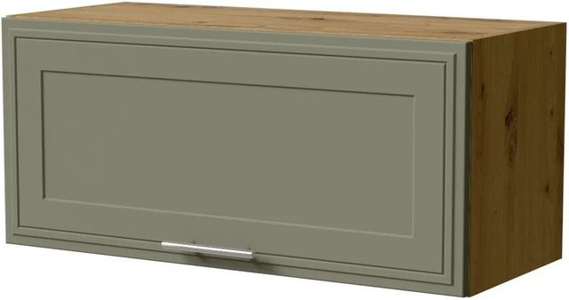 Feldmann-Wohnen Klapphängeschrank Salo W4B/80 Eiche Artisan und Reed Green Matt mit Blum Aventos Klappenbeschlag B/T/H: 80 x 36 x 25 cm - Bild 1