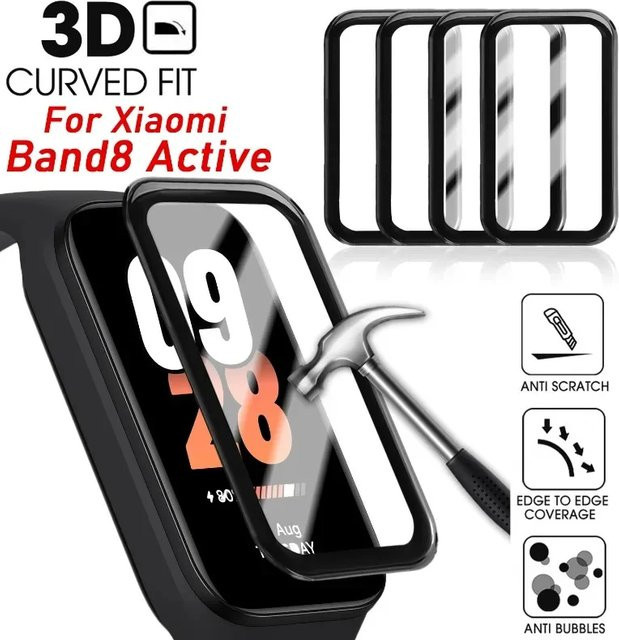 Xiaomi Gebogene Schutzfolie für Mi Band 8 und Mi Band 9, transparent, kratzfest mit vollständiger Abdeckung - Bild 1