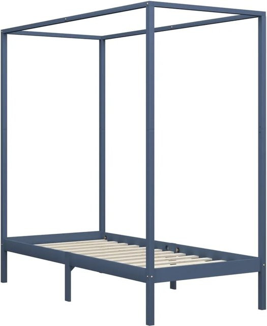 vidaXL Himmelbett-Gestell aus Massivholz Kiefer in Grau, B/T/H: 100 x 200 x 204 cm - Bild 1