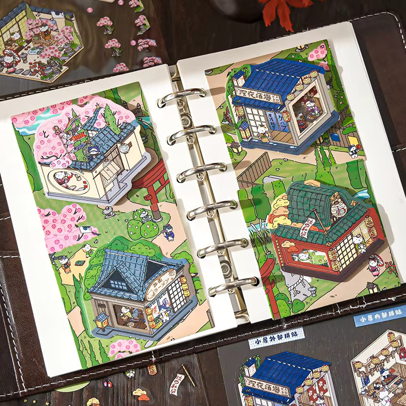 mr.paper Retro-Aufkleber mit chinesischer Architektur, 24 Blatt pro Packung, Multicolour - Bild 4