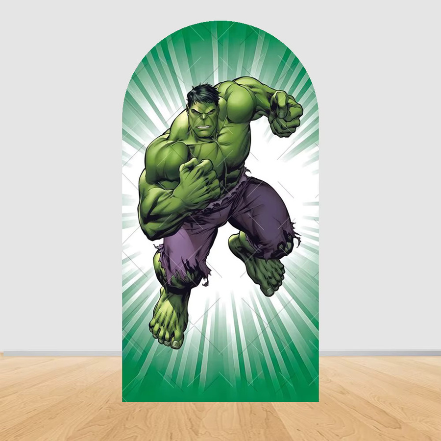Marvel Avengers Hintergrunddekoration für Kindergeburtstage mit Iron Man, Hulk und Spider-Man, rund, mehrfarbig - Bild 2