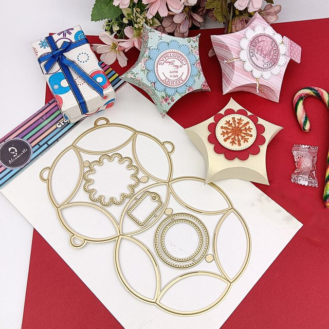 Alinacutle Star Candy Box Metall-Stanzform in Gold für DIY-Geschenkverpackungen und Bastelarbeiten - Bild 1