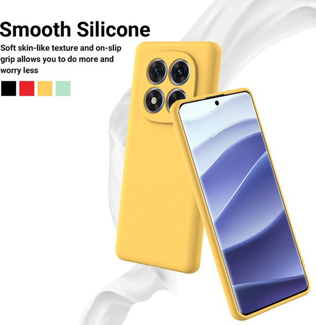 ELVEV Flüssigsilikon-Handyhülle für Xiaomi Redmi Note 15 Pro Plus und Redmi Note 15 Pro 5G mit Beflockung - Bild 1