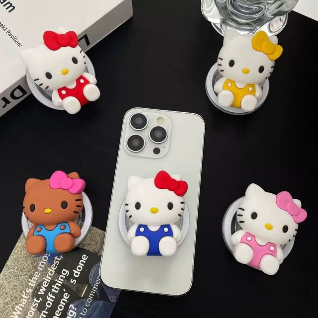 Sanrio Hello Kitty 3D Magnetischer Griptok für MagSafe iPhone Handyhalterung und Ständer in Pink - Bild 1