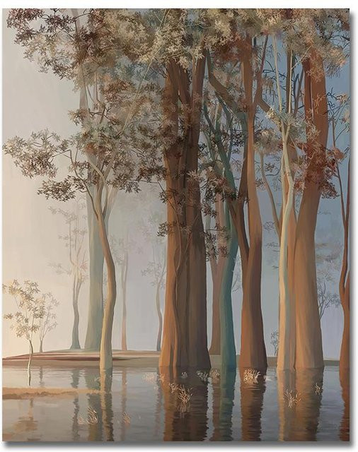 DIMENGQI Abstrakte Ölmalerei Baum des Lebens auf Leinwand, Buntes Wandbild in Naturmotiven, B/H: 30 x 20 cm - Bild 1