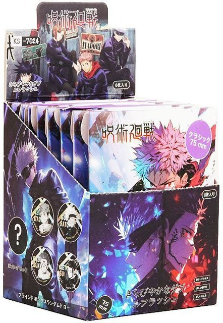 Bandai Jujutsu Kaisen Baji Blind Box Holografisches Abzeichen Brosche Multicolor Durchmesser: 7,5 cm - Bild 1