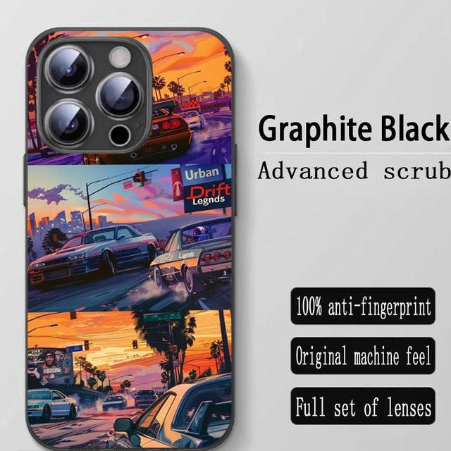 Stoßfeste Handyhülle mit GTA-6 Muster Design für iPhone 11 bis iPhone 16 Pro Max in Schwarz von mart123-2 - Bild 1