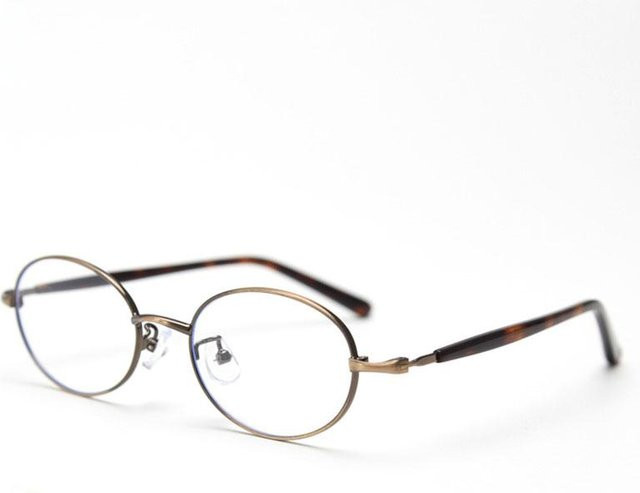 HBK Retro Oval Lesebrille, Metall, Vollrand, Unisex, grau, braun - Bild 1