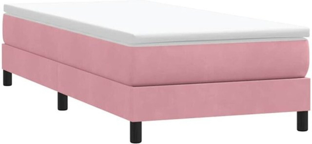 vidaxl Boxspringbett aus Samt in Rosa ohne Matratze B/T/H: 90 x 210 cm - Bild 1