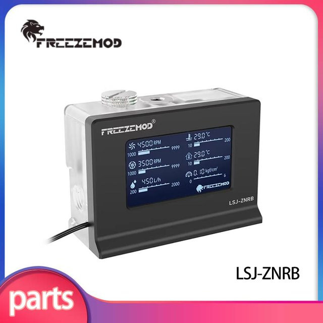 FREEZEMOD Intelligentes Wasserkühlungssystem-Monitor LSJ-ZNRB zur Überwachung von Temperatur, Durchflussrate, Luftdruck und Wasserpumpe PWM in Schwarz und Silber - Bild 1