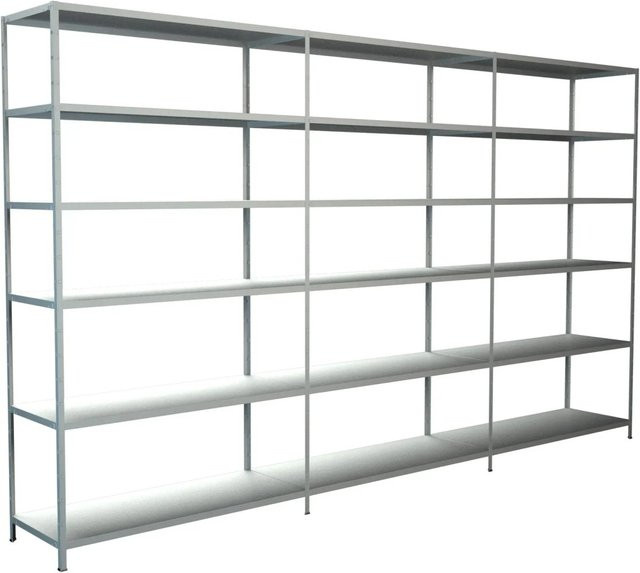 Schulte Steck-Grund-/Anbauregale aus Metall in Weiß, B/H/T: 300 x 230 x 50 cm - Bild 1