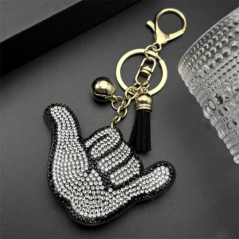 AFAWA Schlüsselanhänger, Rock-Geste, Strass-Quaste, Unisex - Bild 2