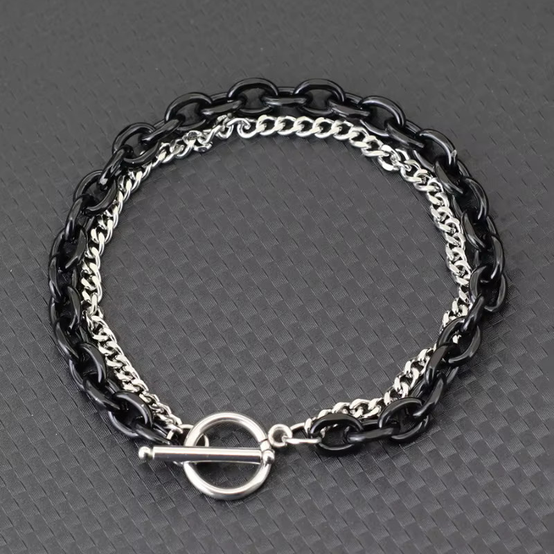 Noter Armband Edelstahl, Cuban Chain, Doppel Schicht, Herren - Bild 1