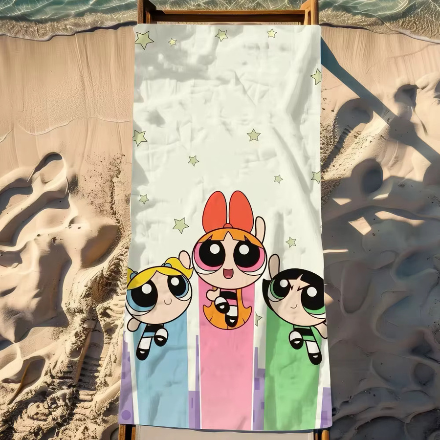 Bandai P-Power-Puff G-Girls Cartoon Handtuch, schnell trocknend und weich, Mehrfarbig - Bild 2