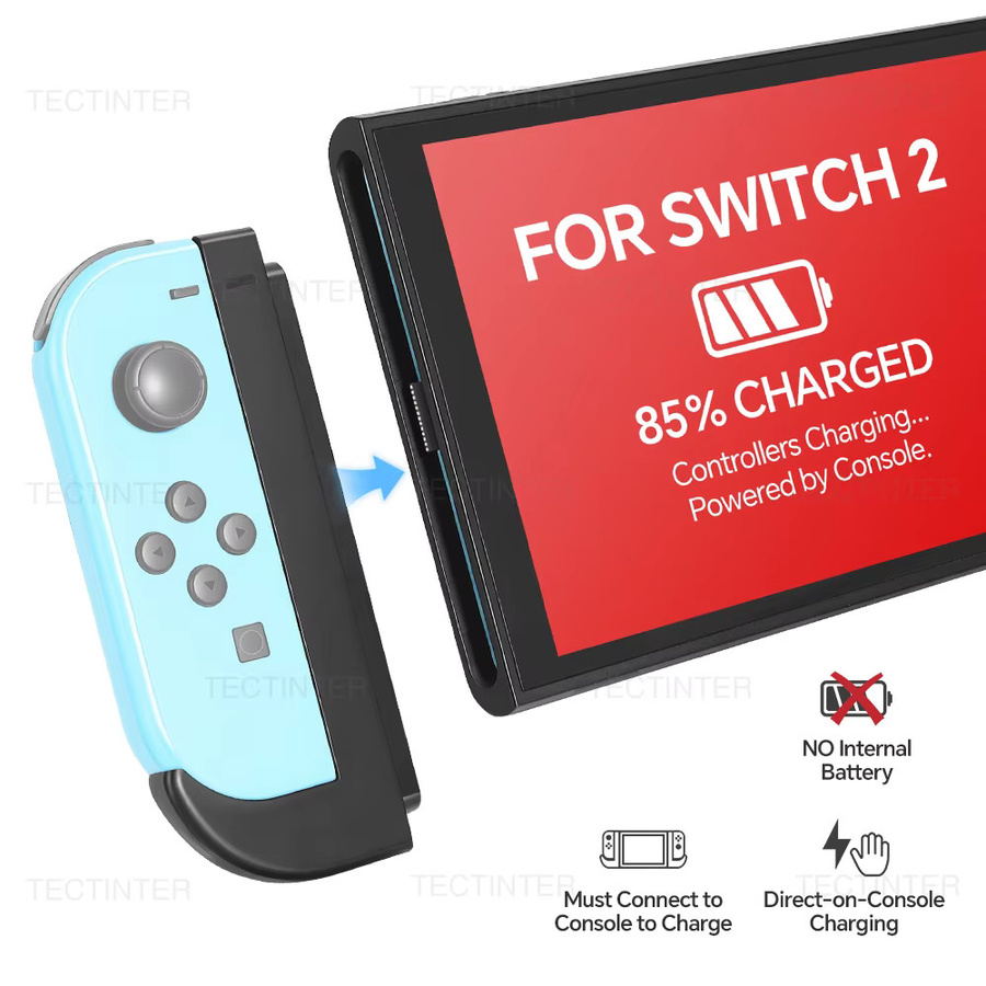 Nintendo Controller-Adapter für Nintendo Switch 1 und OLED zur Verbindung von Gamepads mit der Switch 2 Konsole, Magnetischer Lade-Griff-Konverter, Schwarz - Bild 2