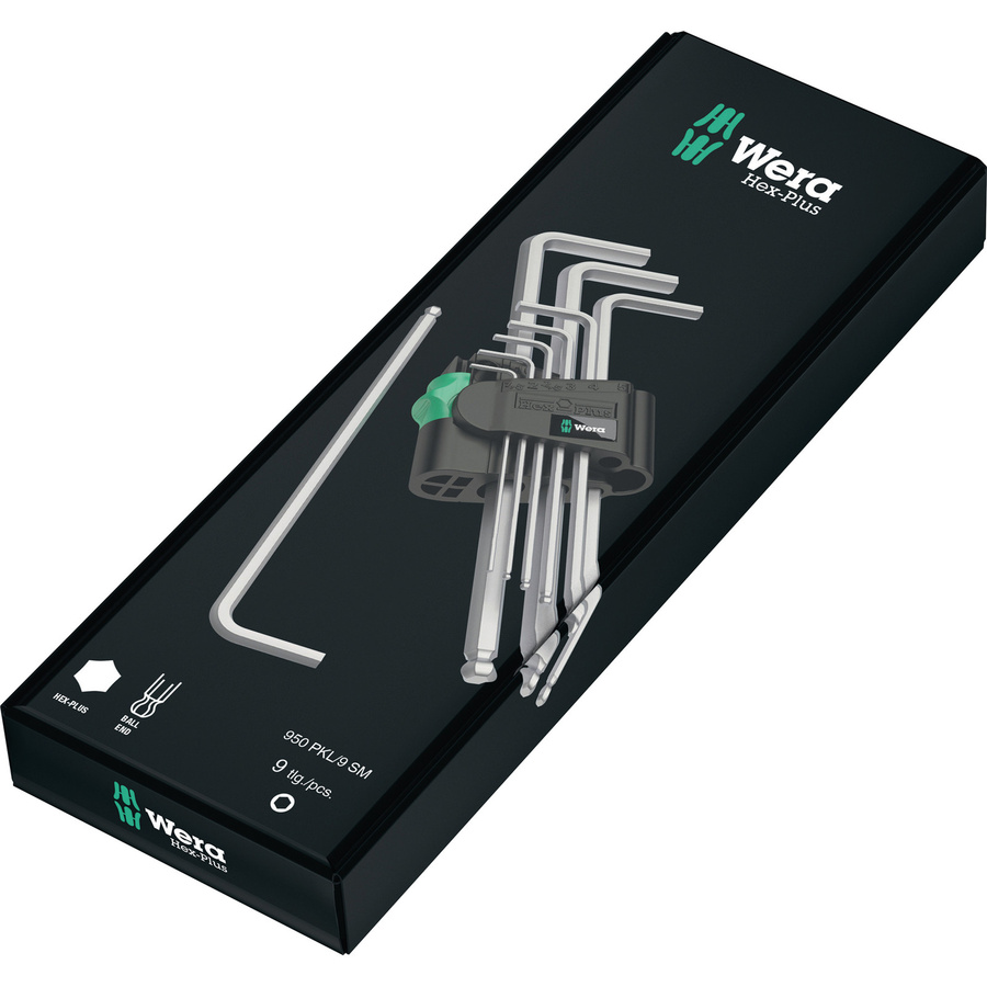 Wera 950 PKL/9 SM N Hex-Plus Inbusschlüssel-Set 9-teilig aus Chrome Vanadium in Silber - Bild 3