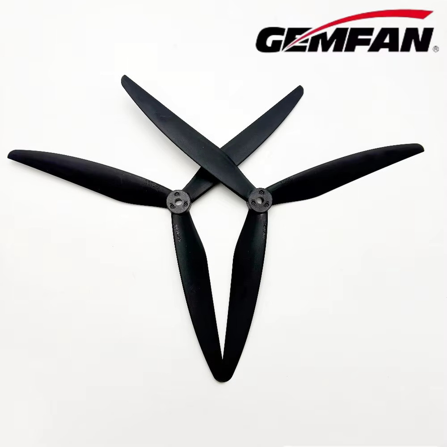 Gemfan 2 Paar 1050 Glasfaser-Nylon-Propeller 3-Blatt CW CCW Schwarz für 10 Zoll Multirotor FPV Cinelifter - Bild 2