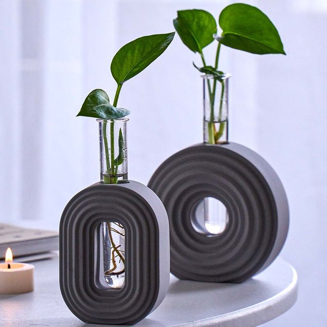 UDOCOOL Ovale Streifen-Silikonform für DIY Hydrokultur-Blumentöpfe in Transparent - Bild 1