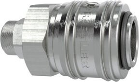 Riegler Schnellverschlusskupplung NW 7,2 aus Messing vernichtet in Silber mit Schlauchanschluss 8x6 mm - Bild 1