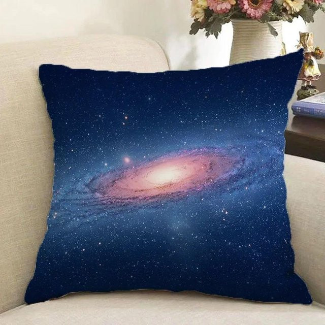 Dekokissenbezug Universum Galaxie Design aus Peach Skin für Wohnzimmer und Büro, B/T: 18 x 18 cm - Bild 1