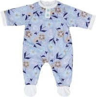 BABY born Strampler Blau mit Blumenmotiv für Puppen 43cm - Bild 1