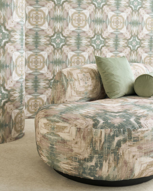 Clarke & Clarke Tapete Kalia Abstract in Mineral/Blush Pink Multicolour Vlies-Tapete - Bild 2