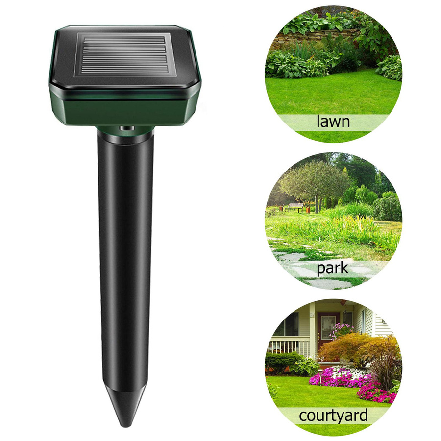 Binchi Garden 4er Set Solar Ultraschall Tierabwehr mit Blitz für Garten und Rasen - Bild 3