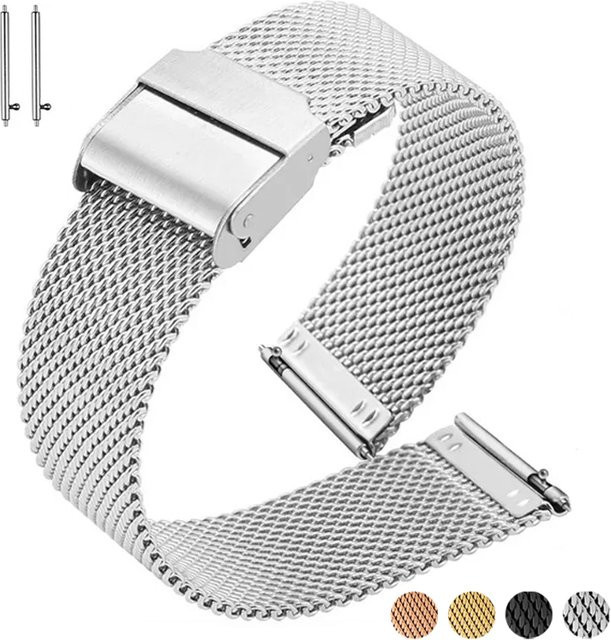 HQstrap Uhrenarmband Edelstahl, Silber, Unisex - Bild 1