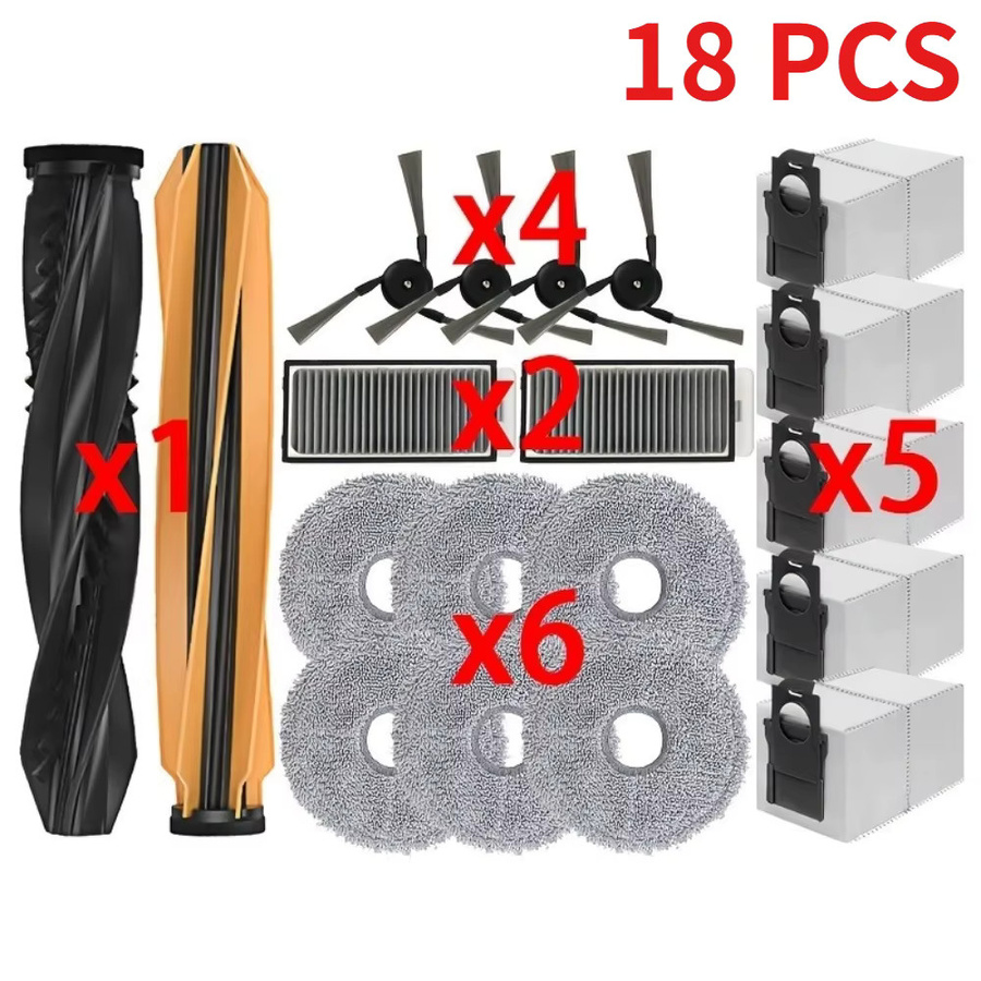 18-teiliges Zubehör-Set für Dreame X50, L50, L40s Pro und Mova V50 Ultra mit Bürsten, HEPA-Filtern, Wischpads und Staubbeuteln in Multicolour - Bild 4