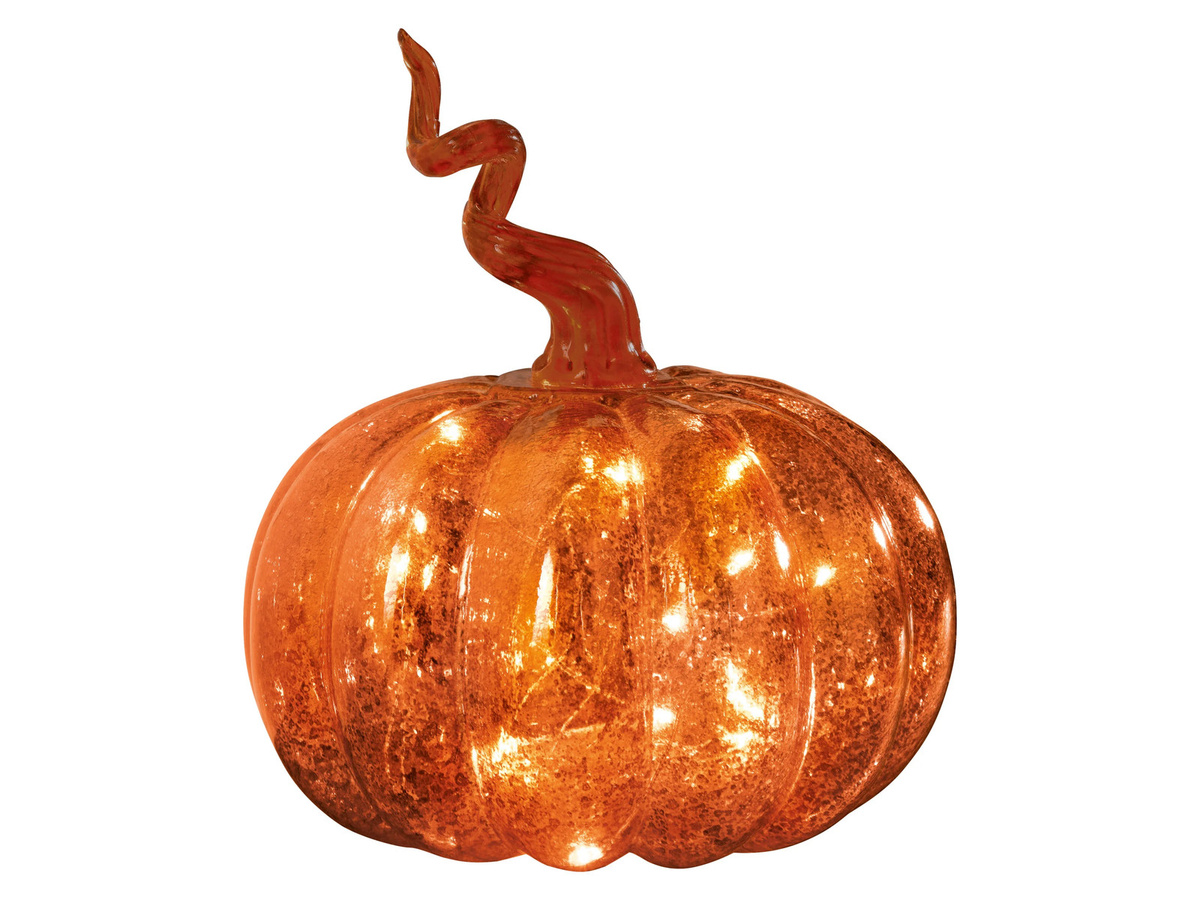 LIVARNO LED-Deko-Kürbis für Halloween in Orange und Gold, Tischdeko-Figur, Breite: 15,0 cm, Höhe: 17,0 cm - Bild 2