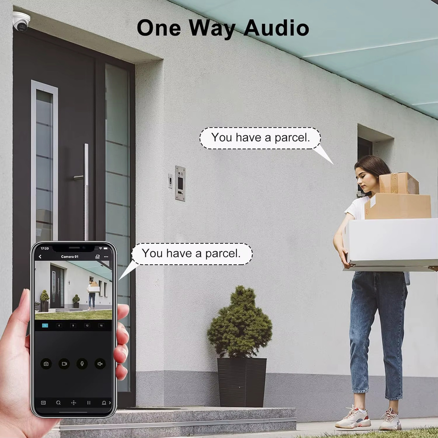 Anpviz 8MP PoE IP Revolver Kamera für Außenbereiche mit Dual-Light ColorVu Technologie, Smart Mensch- und Autoerkennung, IP67 Schutzklasse, Weiß - Bild 2